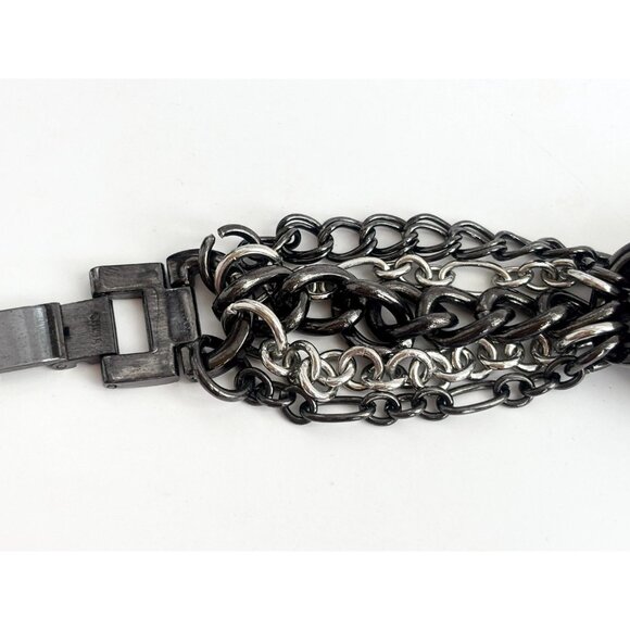 Chico's CC55549 Rhinestone Framed Multi Chainlink Wristwatch - 25mm - WORKS! - Picture 4 of 9